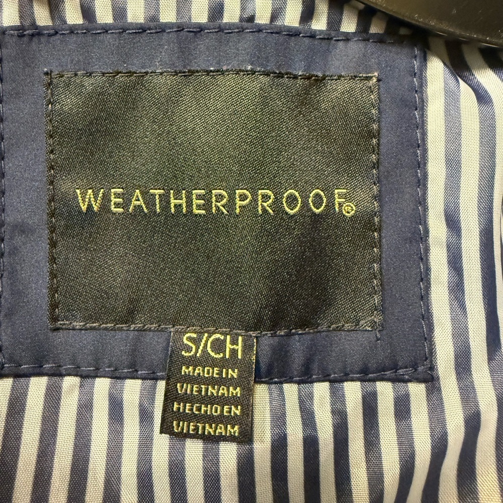 Weatherproof Navy Hooded Jacket with Gold Accents Women’s Sz S - Picture 8 of 16